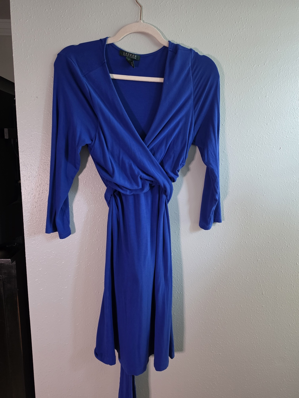 Ralph Lauren Royal Blue Wrap Midi Dress